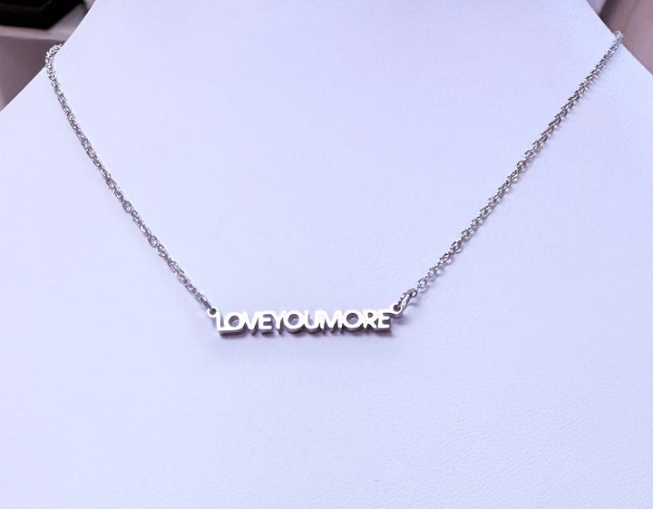Mini Love You More Bar Silver Necklace