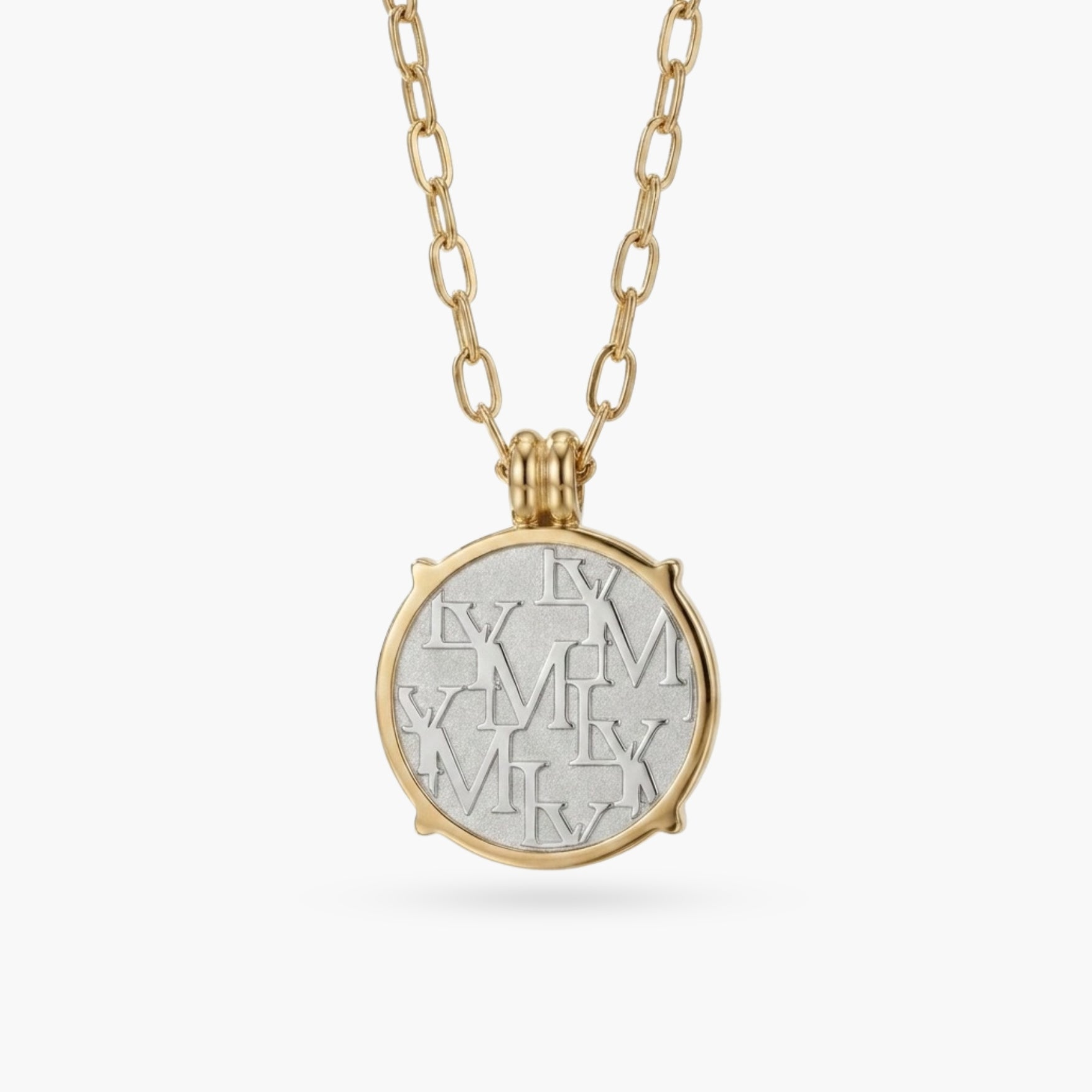 LYM Silver and Gold Coin Necklace