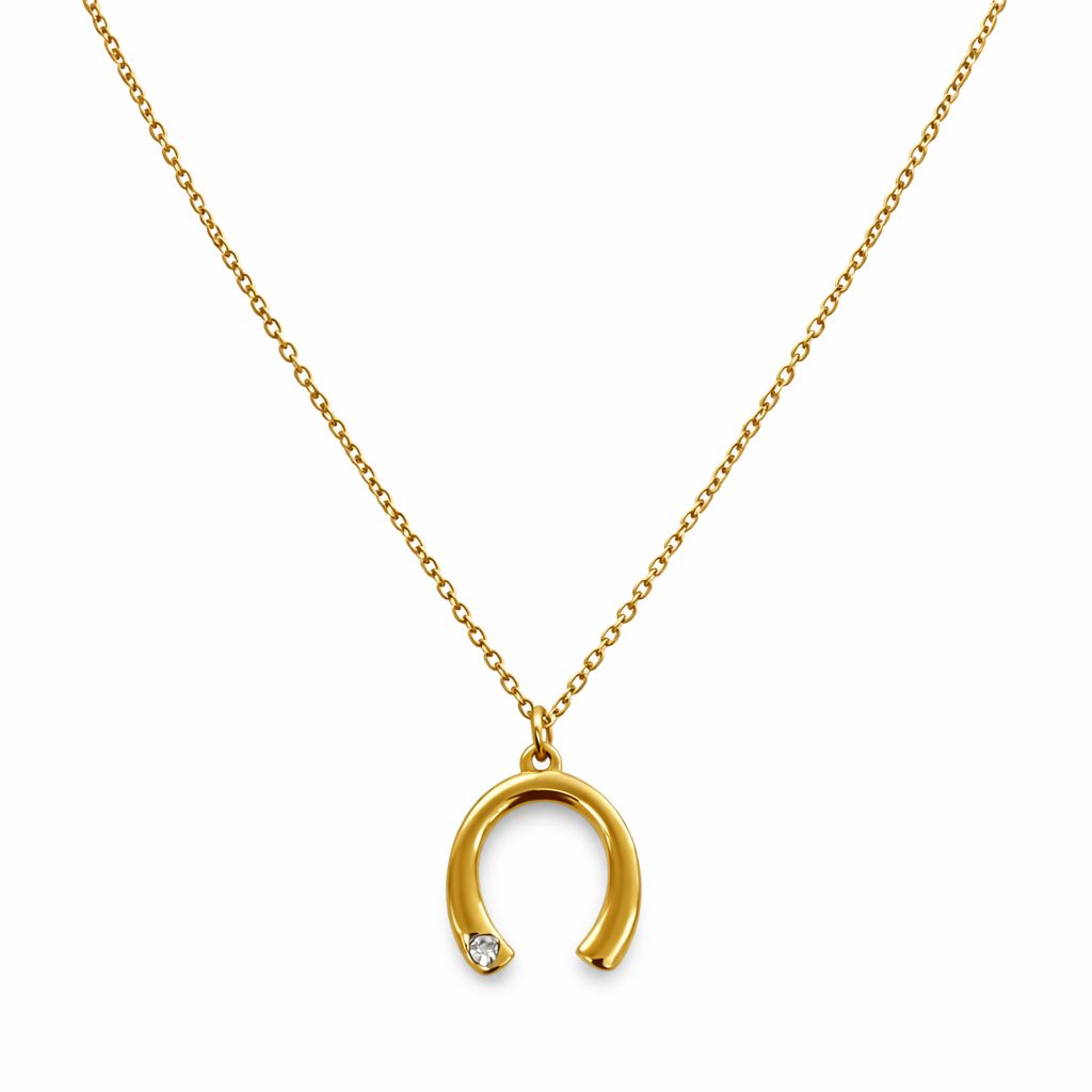 The Horseshoe Rhinestone Gold necklace