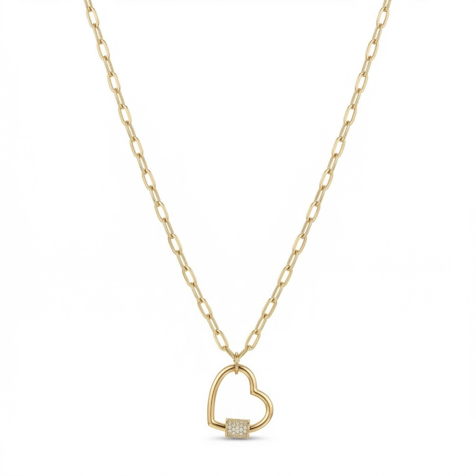White Studded Heart on a Lola Chain