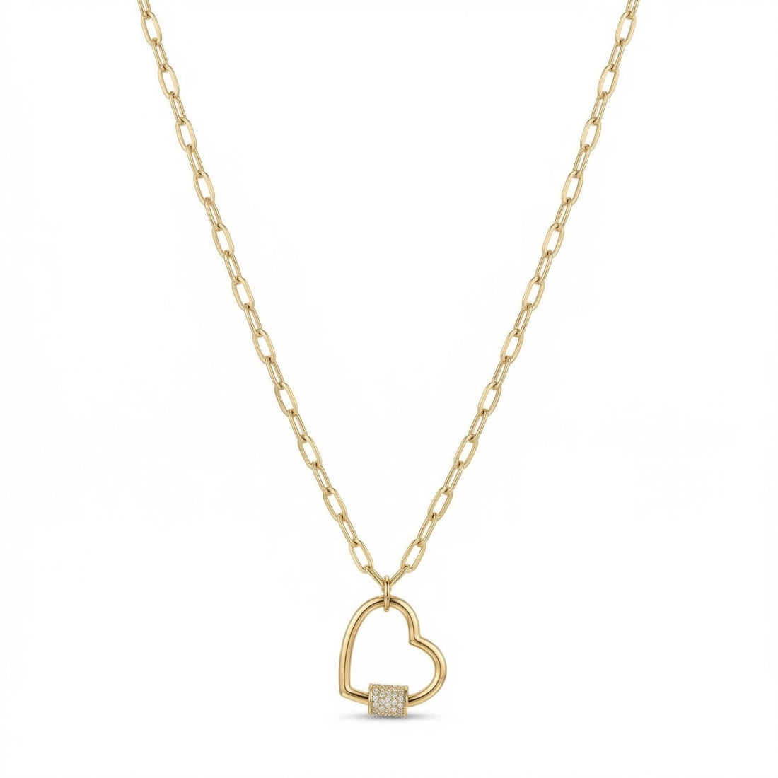 White Studded Heart on a Lola Chain
