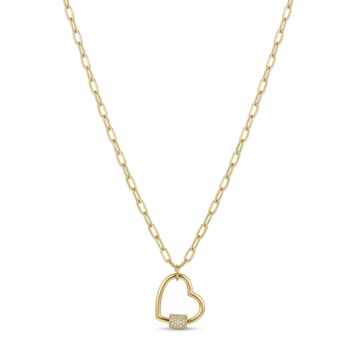 White Studded Heart on a Lola Chain