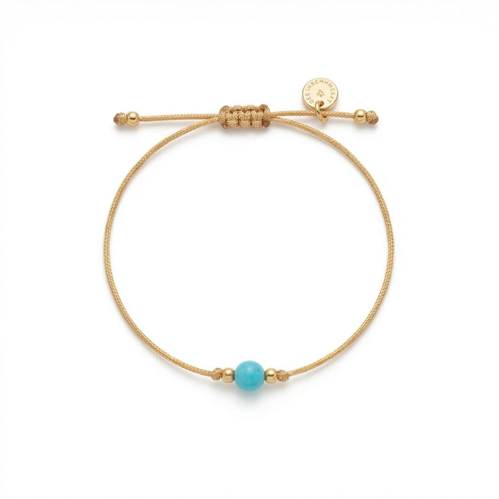 Savannah Cord Bracelet with Blue Stone Bead