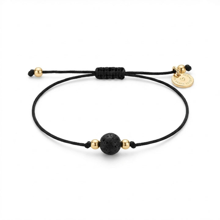 Savannah Cord Bracelet with Black Lava Bead