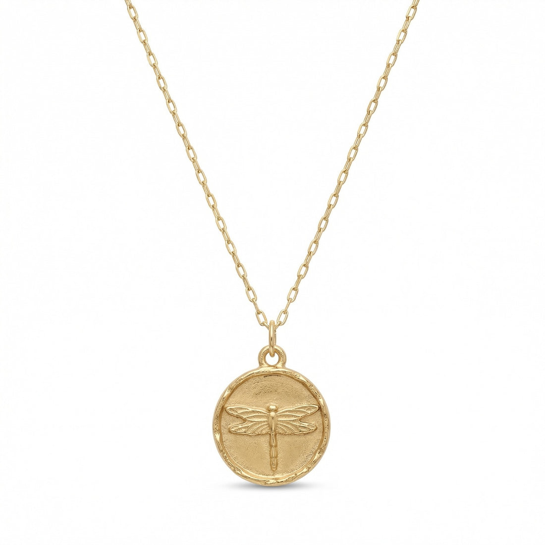 Dragonfly Gold Coin Necklace