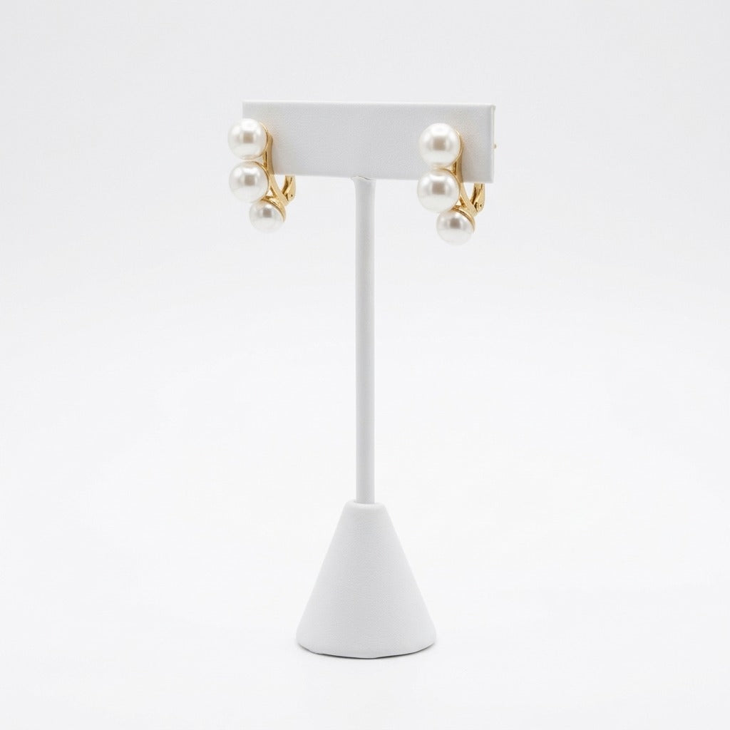 The Three Sisters Pearl Gold Earrings