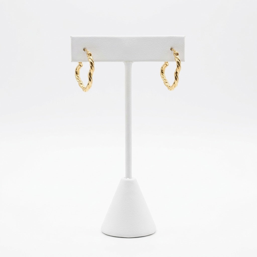 Curled Heart Gold Earrings