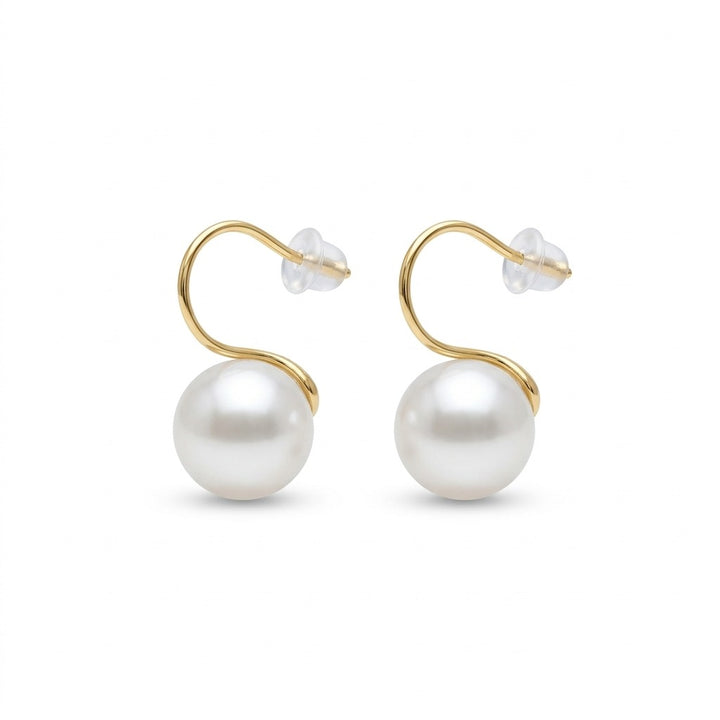 The Single Pearl Floating Earrings