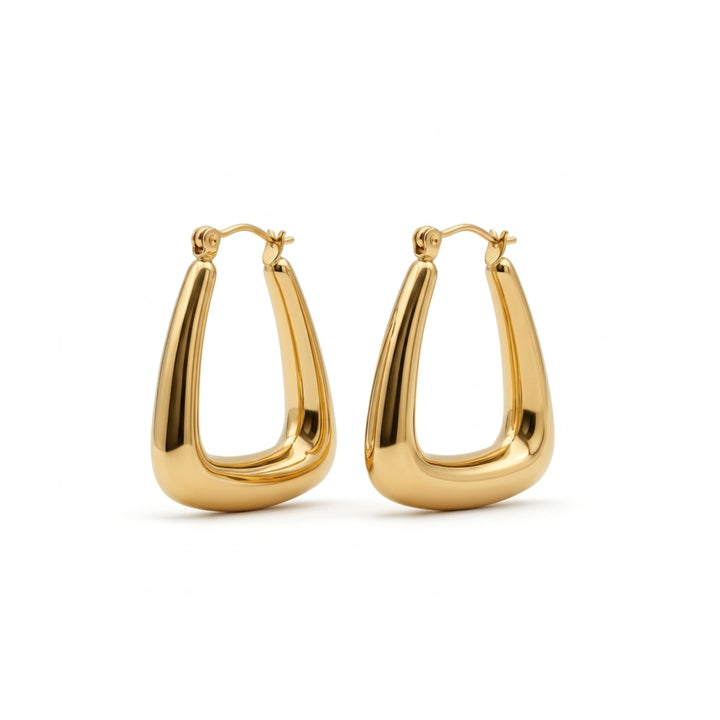 The Chunky Triangle Gold Hoops