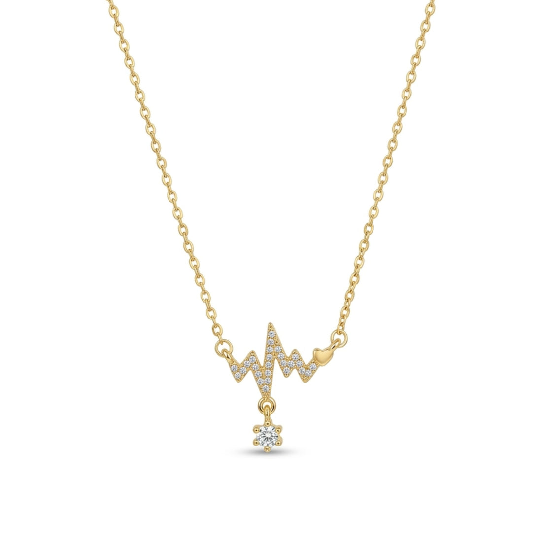 The Racing Heart Bling Gold Necklace