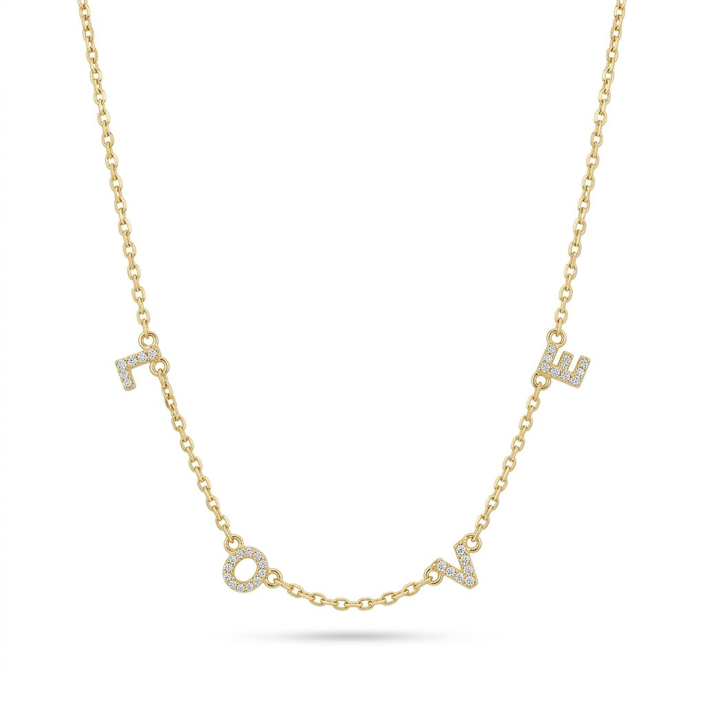 Love Gold Spaced Necklace Bling