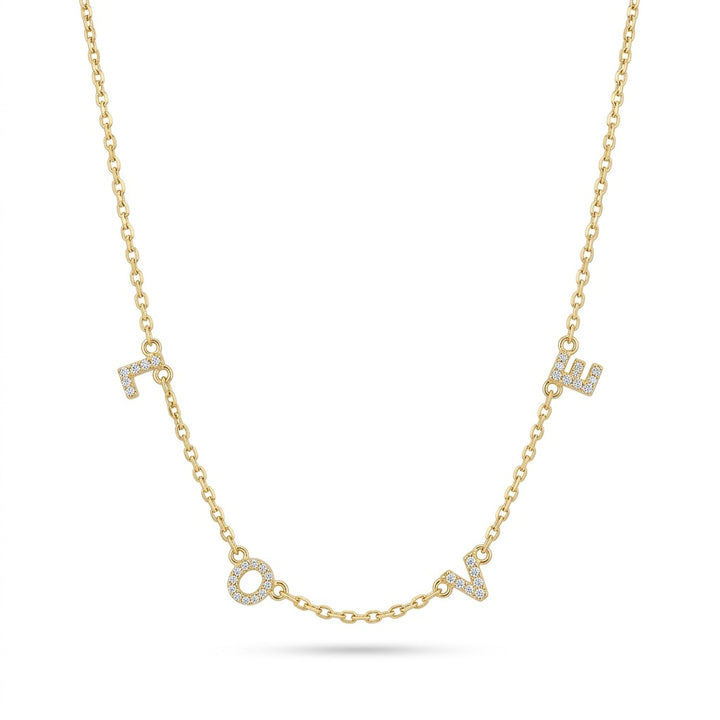 Love Gold Spaced Necklace Bling