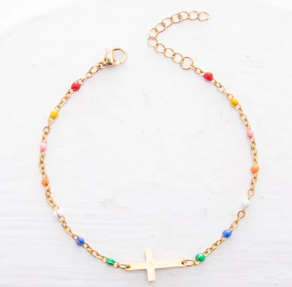 The Faith Bracelet with Colorful Beads