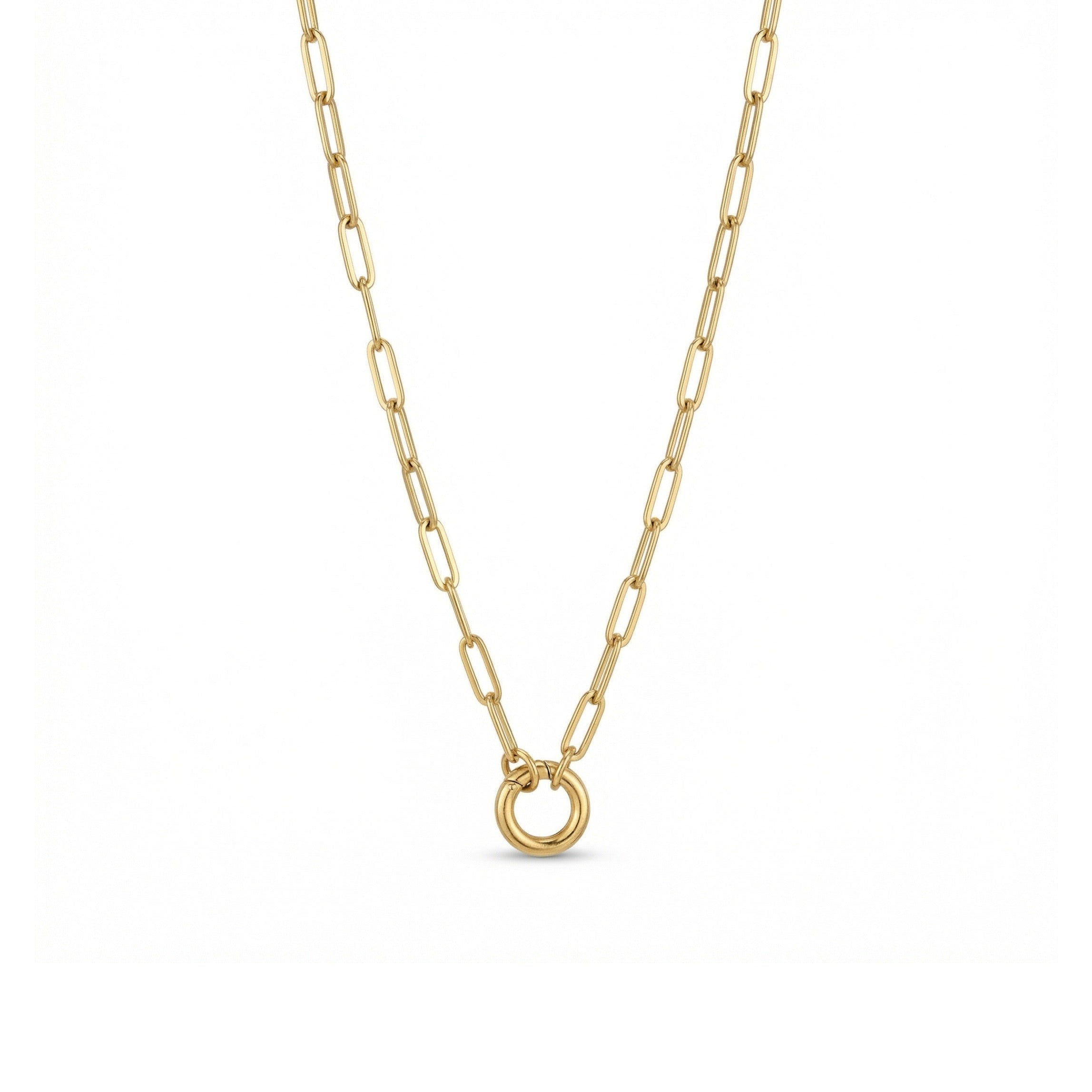 Paperclip Chain with Round Clasp