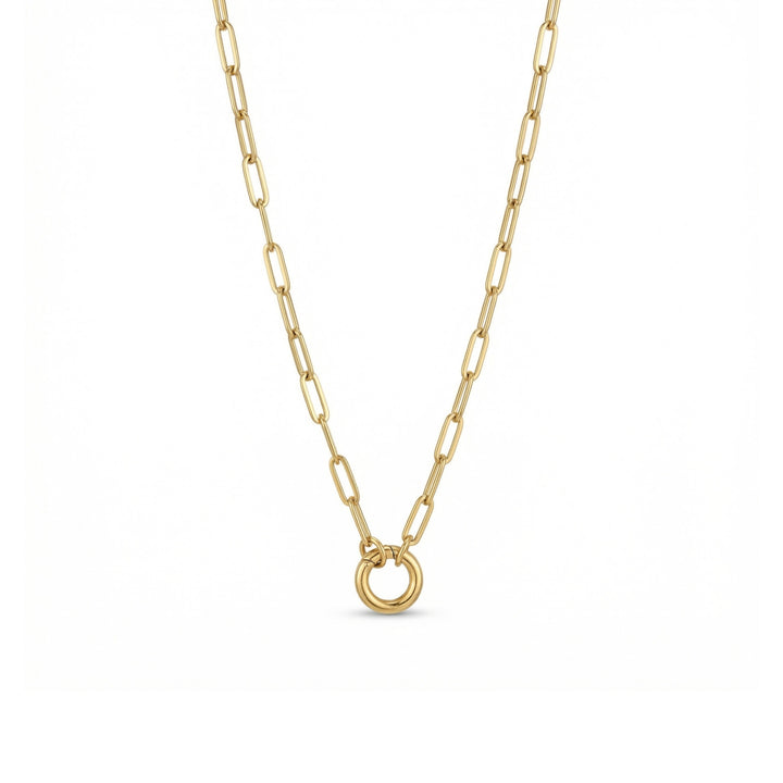 Paperclip Chain with Round Clasp