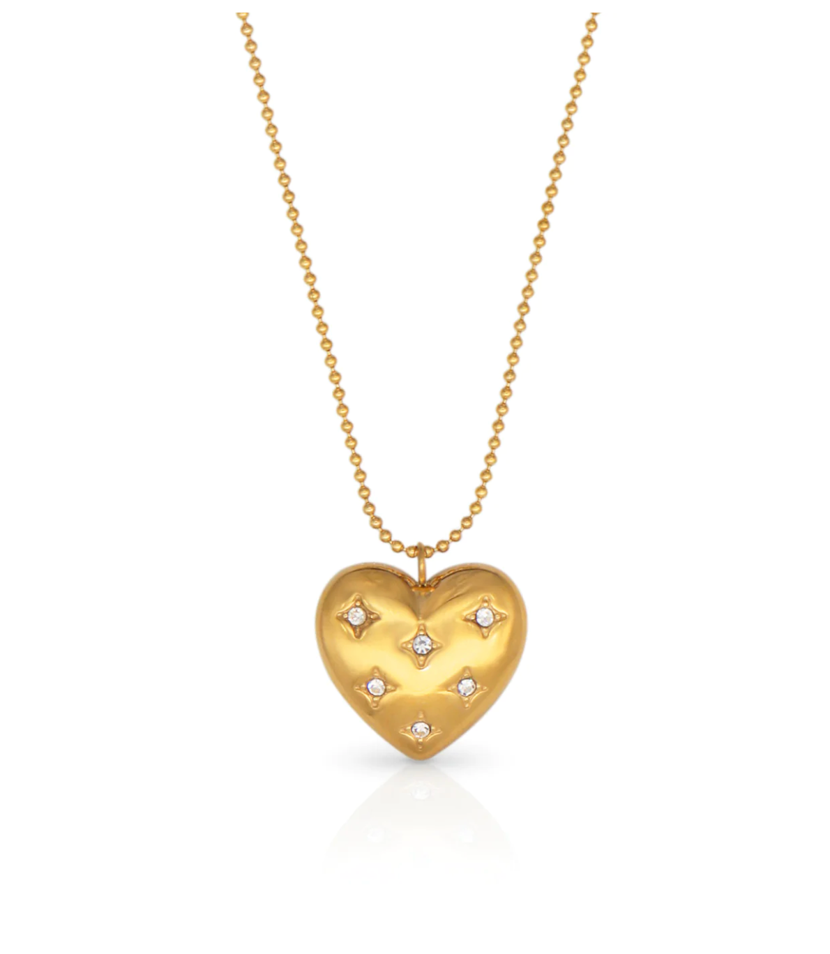 Rhinestone Cowgirl Heart Gold Necklace