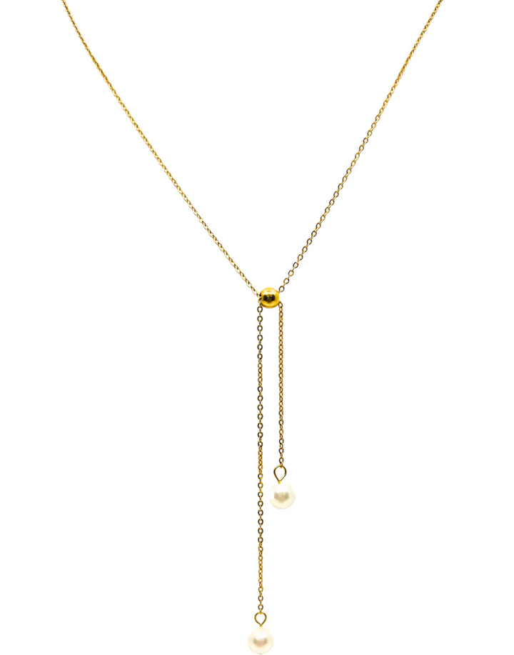 Pearl Drop Gold Necklace