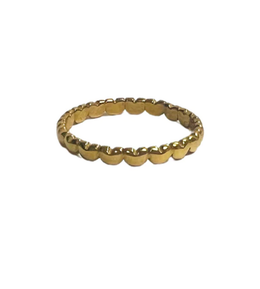 Gold Dainty Hearts in a Row Ring