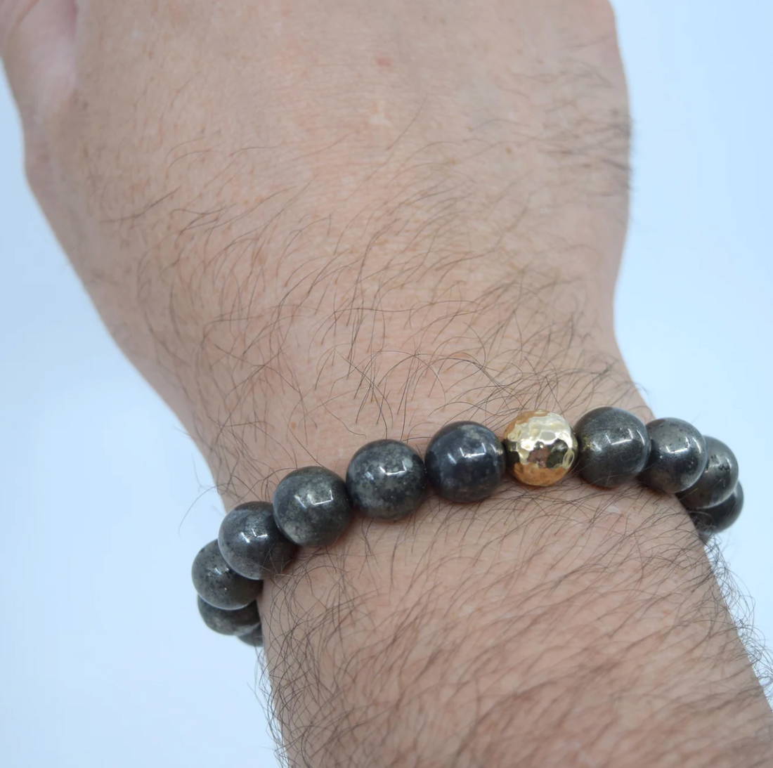 The Luna Bracelet in Pyrite