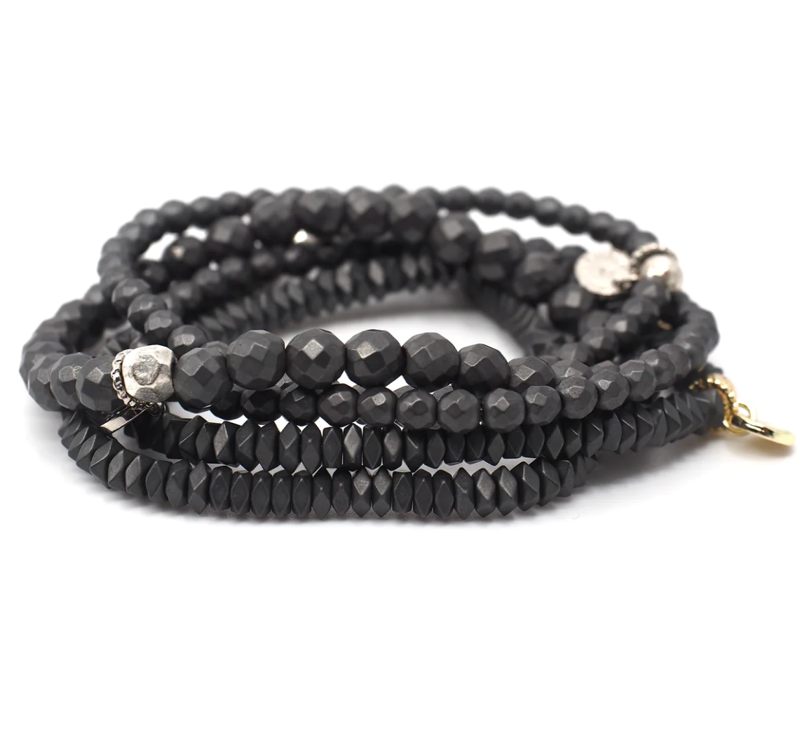 The Luna Bracelet in Geometric Gray