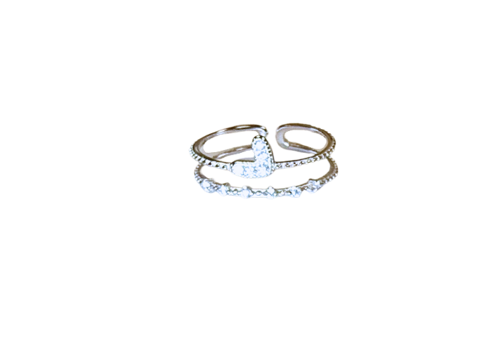 The Heart Bling Stacked Ring