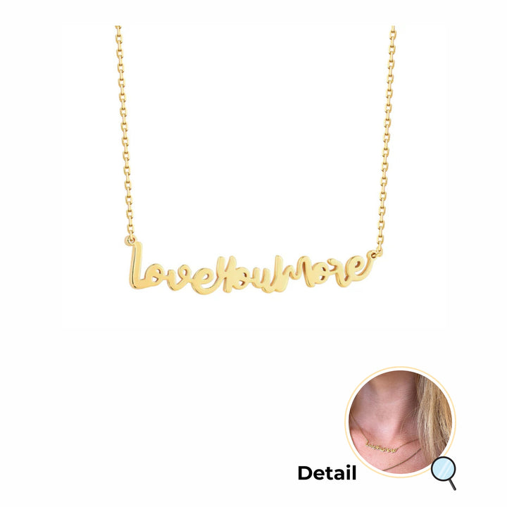 Script Love You More Bar Necklace
