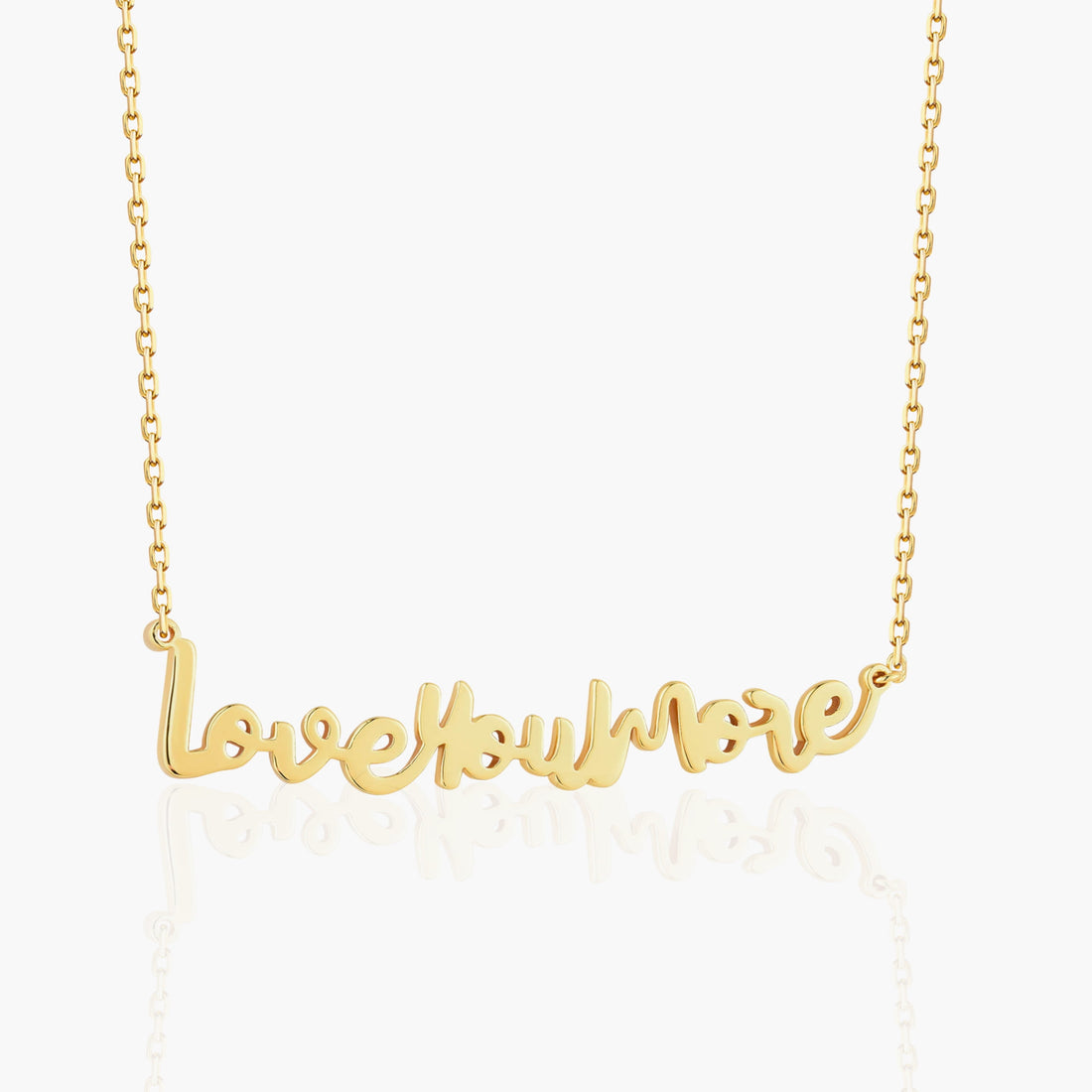 Script Love You More Bar Necklace