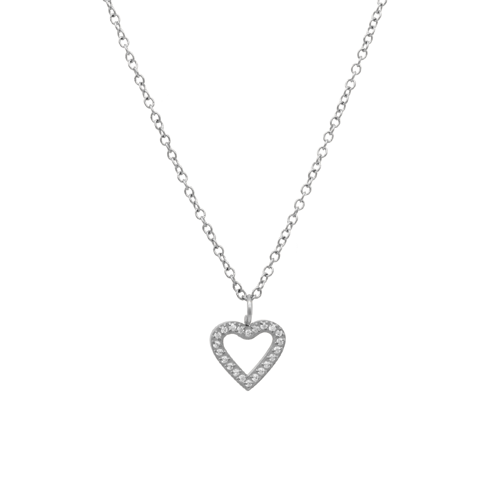 Dainty Bling Silhouette Heart Necklace