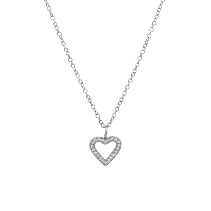 Dainty Bling Silhouette Heart Necklace
