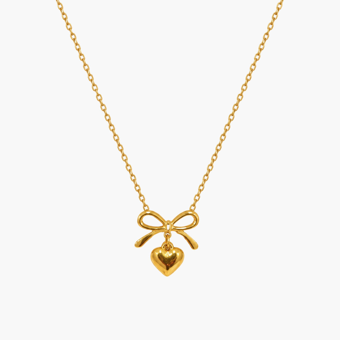 The Bow to my Heart of Gold  Necklace