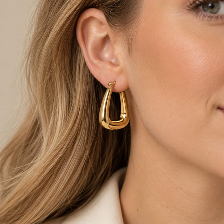 The Chunky Triangle Gold Hoops