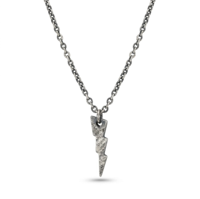 The Hammered Lightening Bolt Necklace