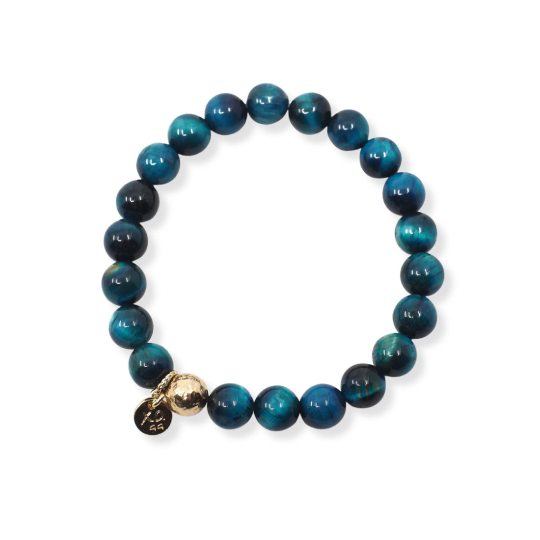 The Luna Bracelet in Peacock Blue Tiger Eye