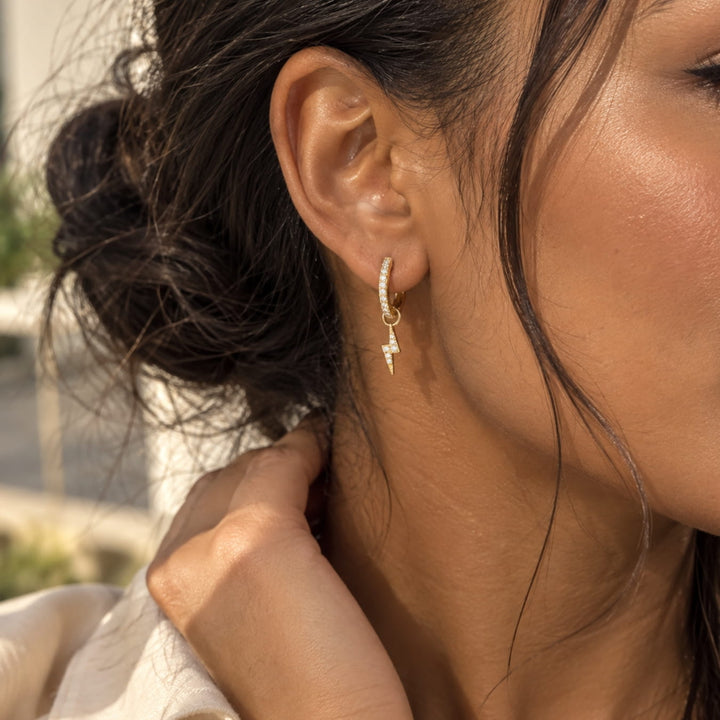 The Mini Studded Gold Hoops