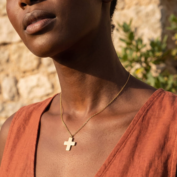 Polished Walk in Faith Cross Necklace