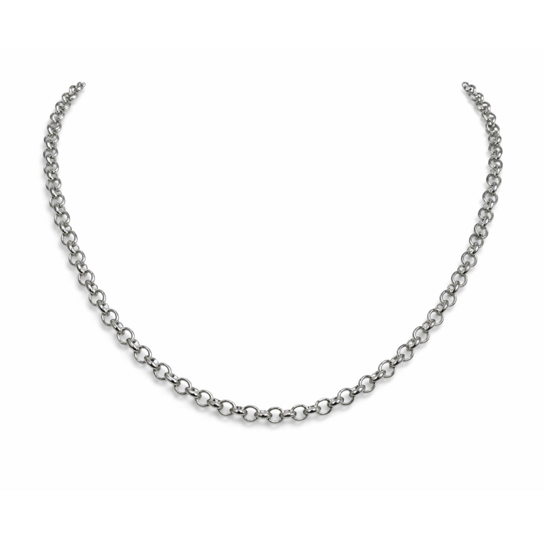 The Round Cable Link Silver Necklace