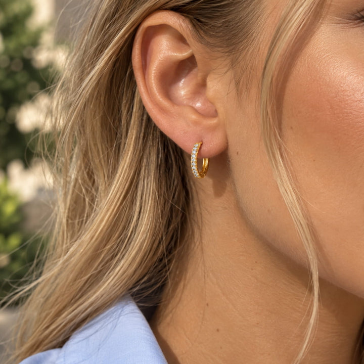 The Studded Gold Hoops