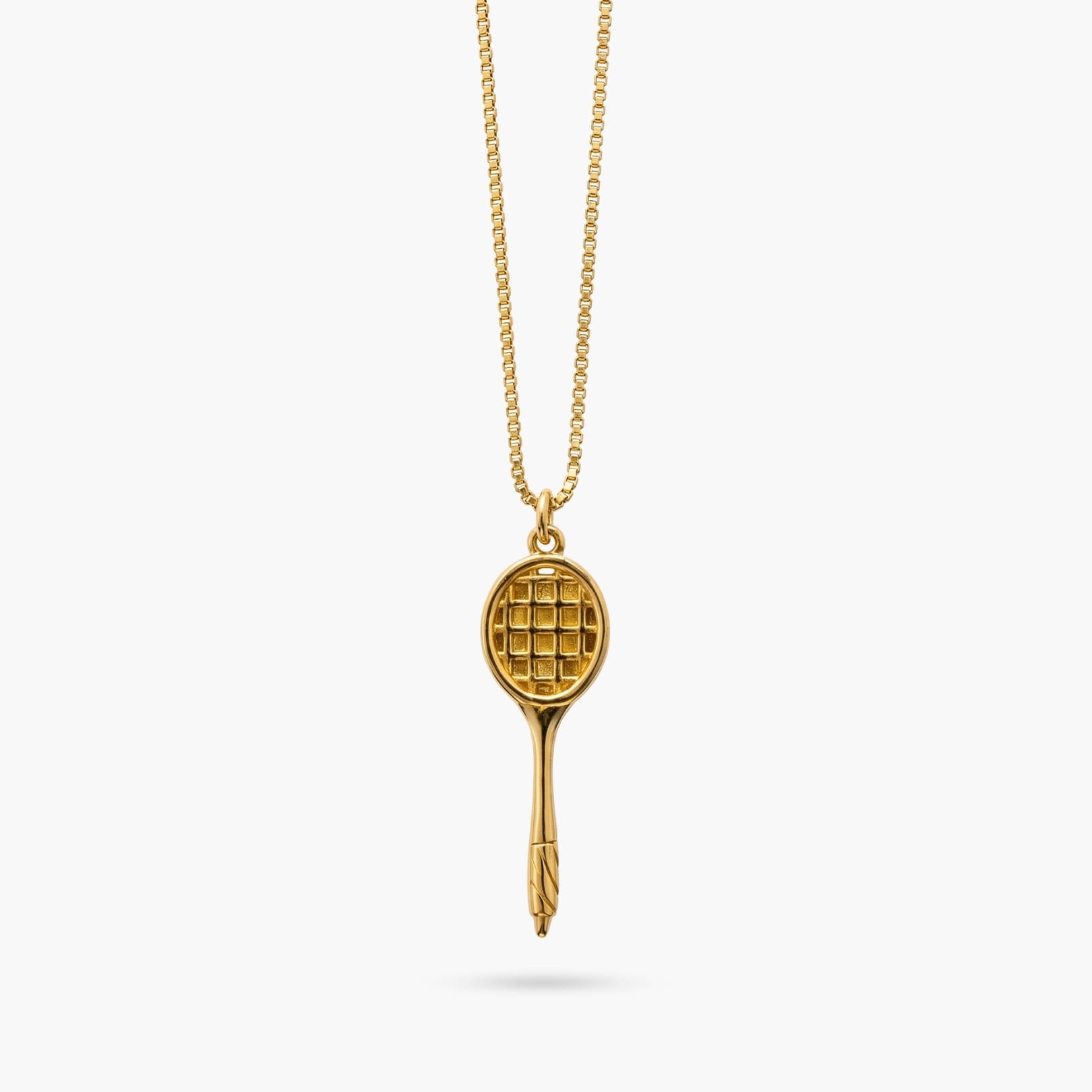 The Tennis Hanging Racquet Gold Necklace