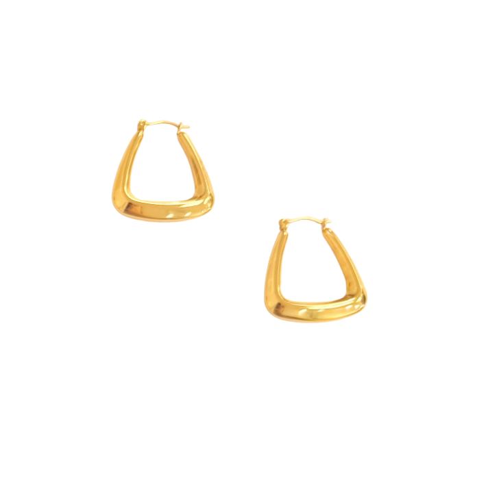 The Chunky Triangle Gold Hoops