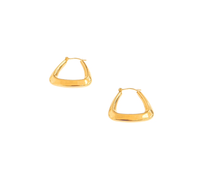 The Chunky Triangle Gold Hoops