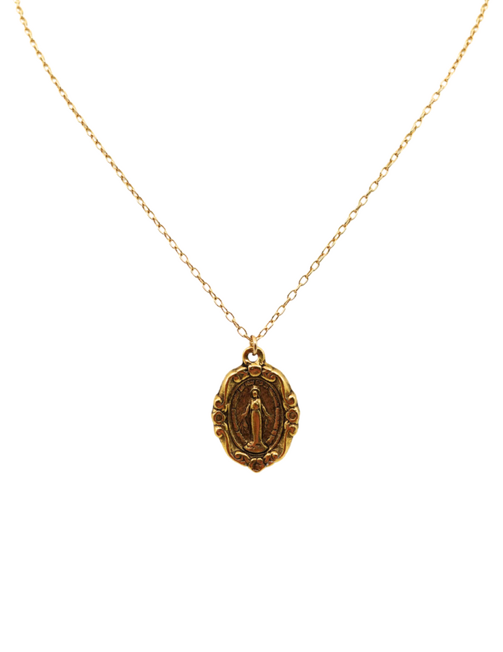 Virgin Mary Gold Necklace