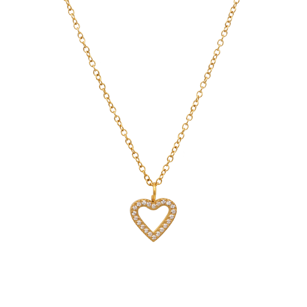 Dainty Bling Silhouette Heart Necklace