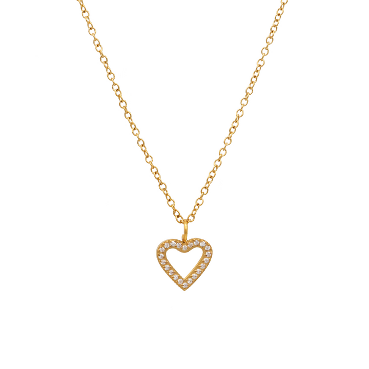 Dainty Bling Silhouette Heart Necklace