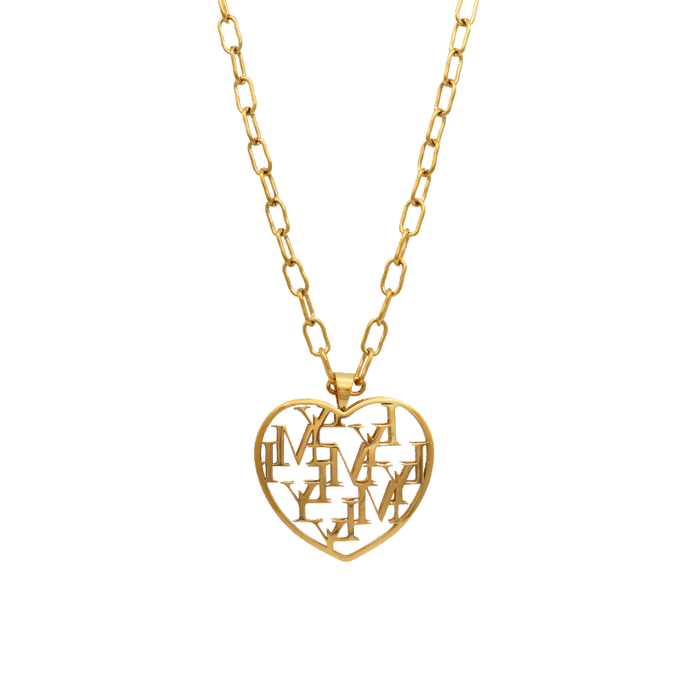 LYM Large Heart Gold Necklace