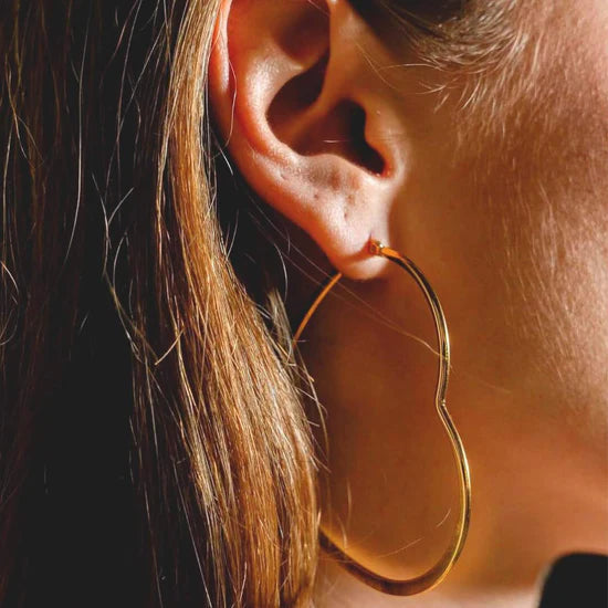 Large Heart Hoop Earrings
