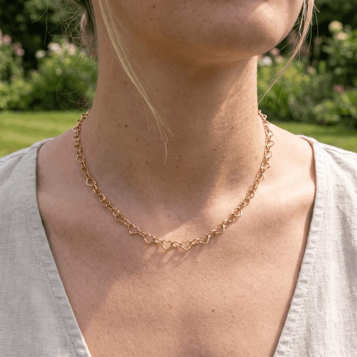 Heart Chain Gold Necklace