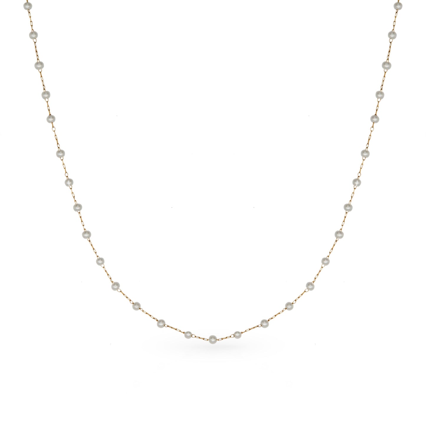 Dainty Pearl Long GG Necklace