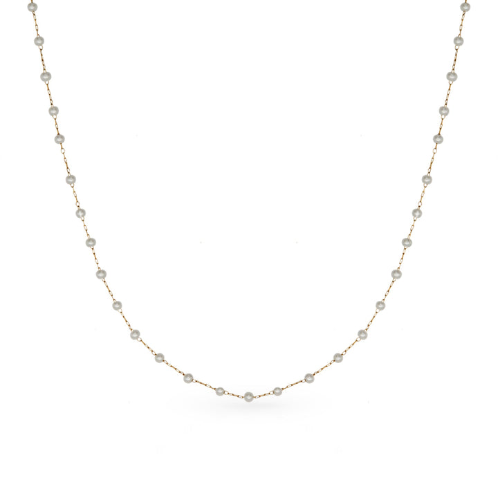 Dainty Pearl Long GG Necklace