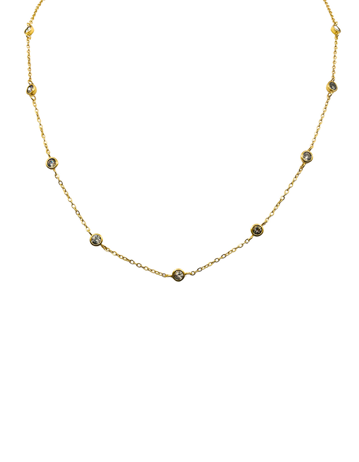 Bezel Sparkle Gold Necklace