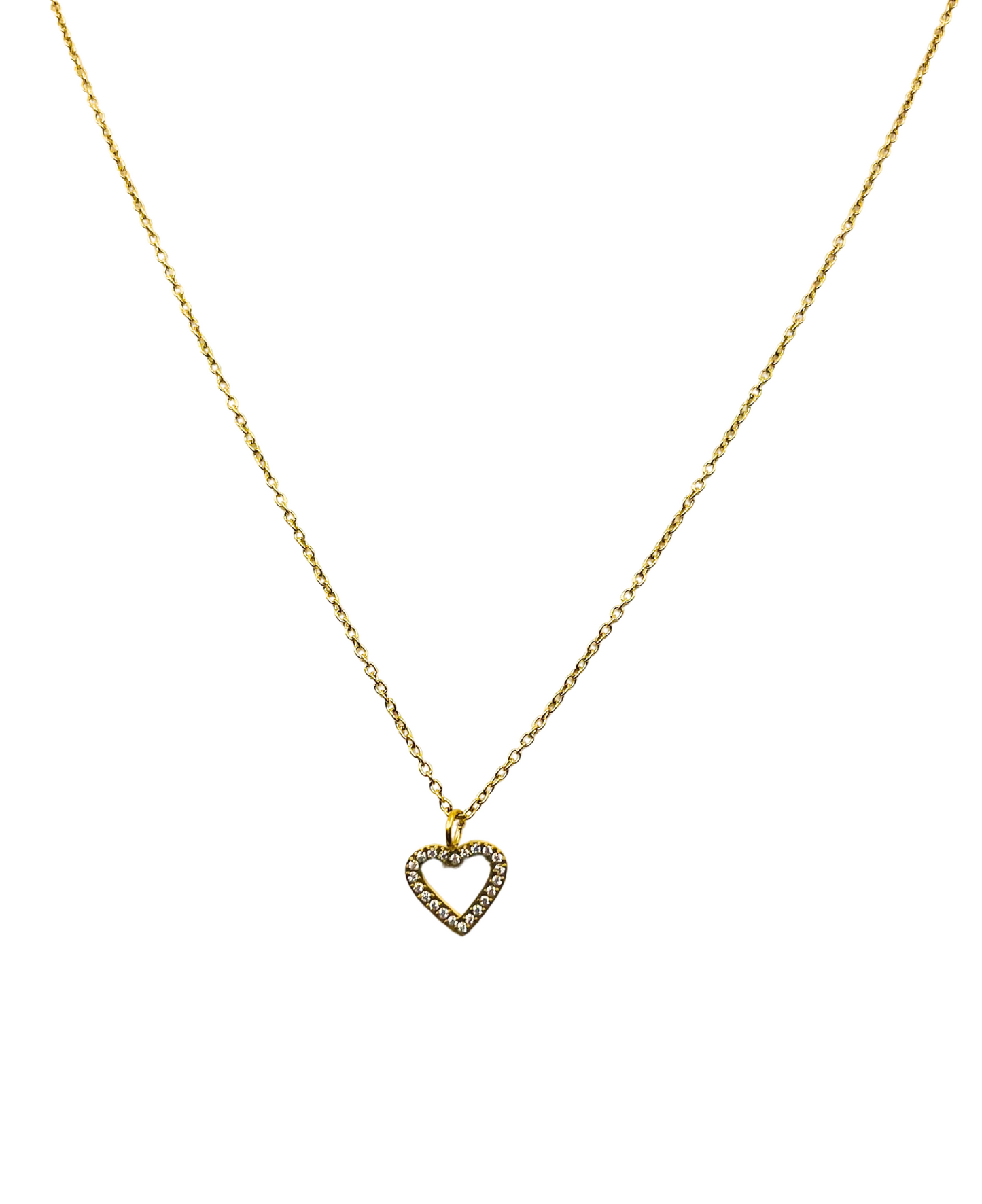 Dainty Bling Silhouette Heart Necklace